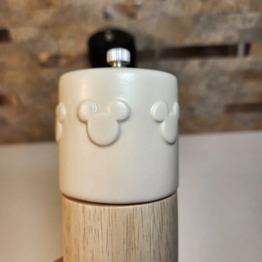 Disney Mickey Mouse Salt and Pepper Mill Set Wood Black Cream FAC-014182-21106
